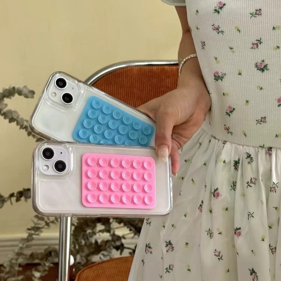 Kardeem Universal Silikon Saugnapf Halterung für Telefonhüllen, 24 Saugnäpfe, Schwarz und Mehrfarbig - Bild 5