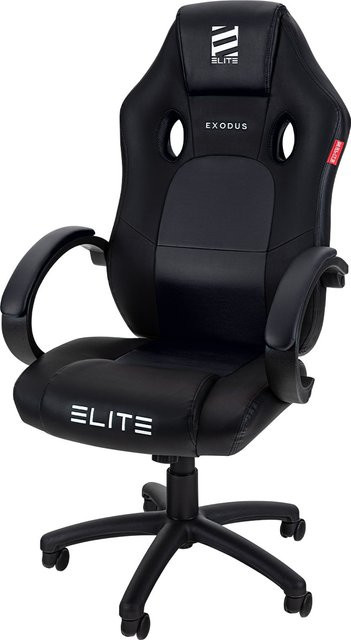 ELITE Gaming-Stuhl EXODUS MG100 in Schwarz mit Memory-Schaum, extra hoher Rückenlehne, Wippmechanik und Armpolstern - Bild 1