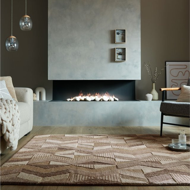 Wollteppich Kadima Design geometrisch in Braun, B: 120 cm, T: 170 cm - Bild 1