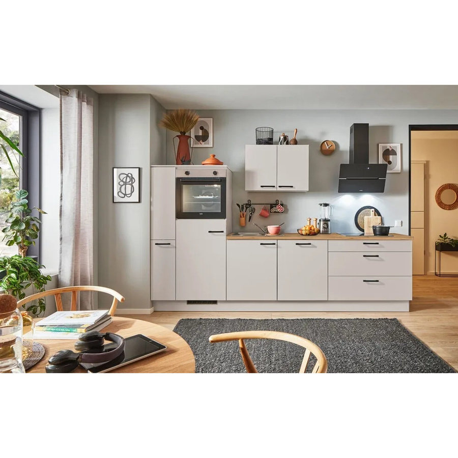 pino Küchenzeile Kaschmirgrau mit Apothekerschrank und Geräten Platz für 1 Gerät Breite: 290 cm, Höhe: 174 cm, Tiefe: 60 cm - Bild 2