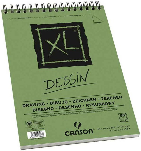 Canson XL Spiralblock Dessin A4, 50 Blatt, Weiß - Bild 1