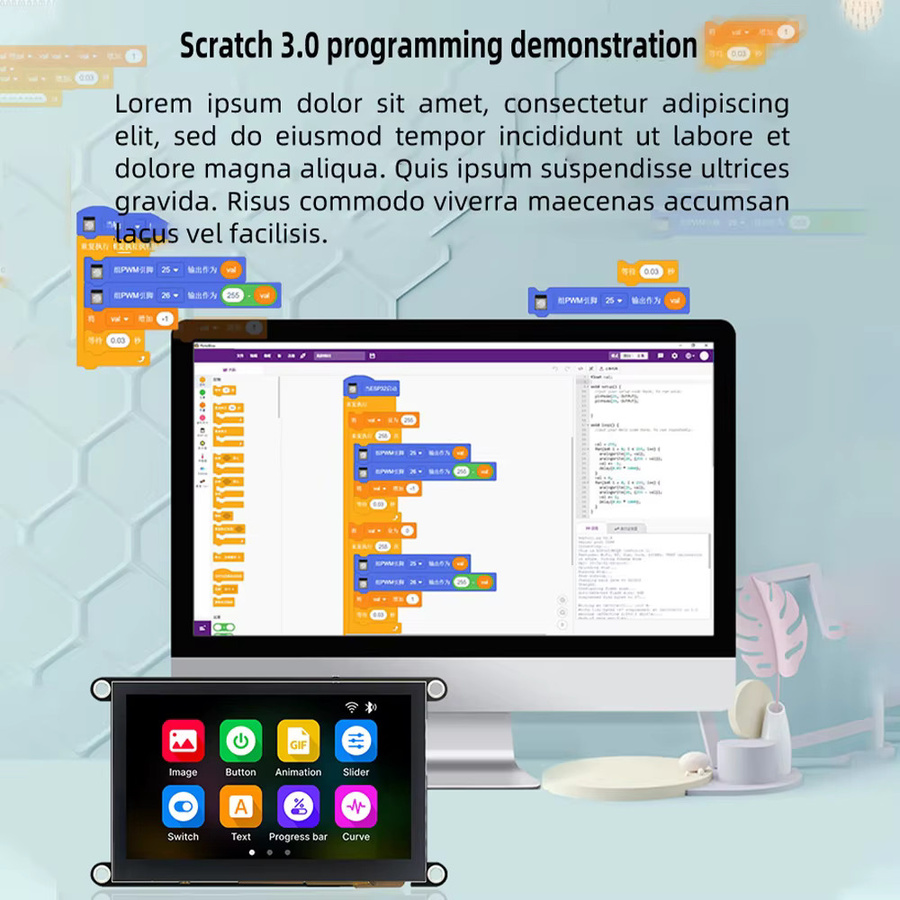 diymore ESP32-S3 Entwicklungsplatine mit 4,3 bis 5 Zoll IPS LCD-Anzeigemodul, kapazitiver Touchscreen, WiFi und Bluetooth, Schwarz - Bild 4