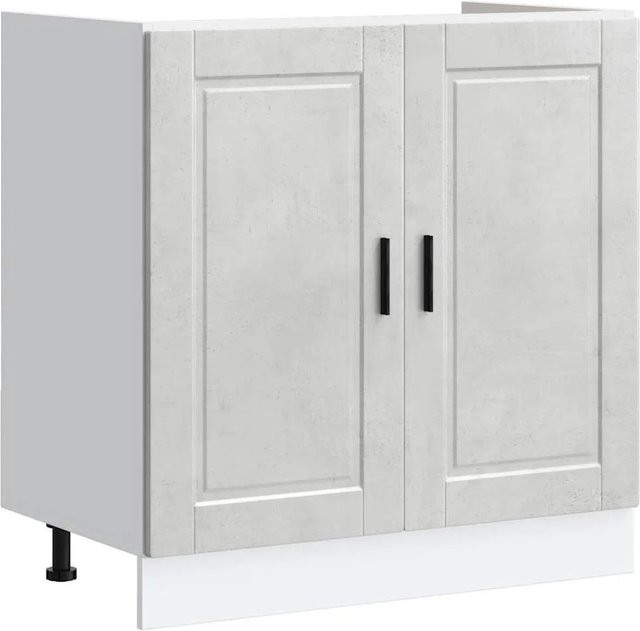 vidaXL Spülenunterschrank Porto in Betongrau aus Holzwerkstoff, B/T/H: 80 x 46 x 81,5 cm - Bild 1