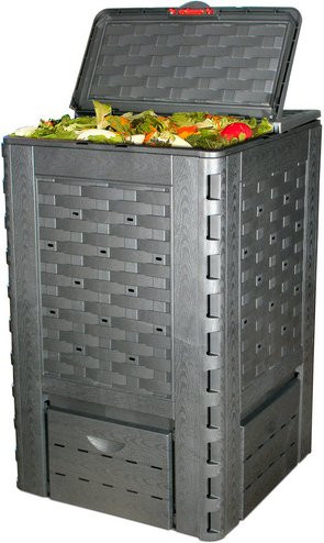 Thermoquick Komposter in Rattan-Optik, Schwarz, 400 l - Bild 1
