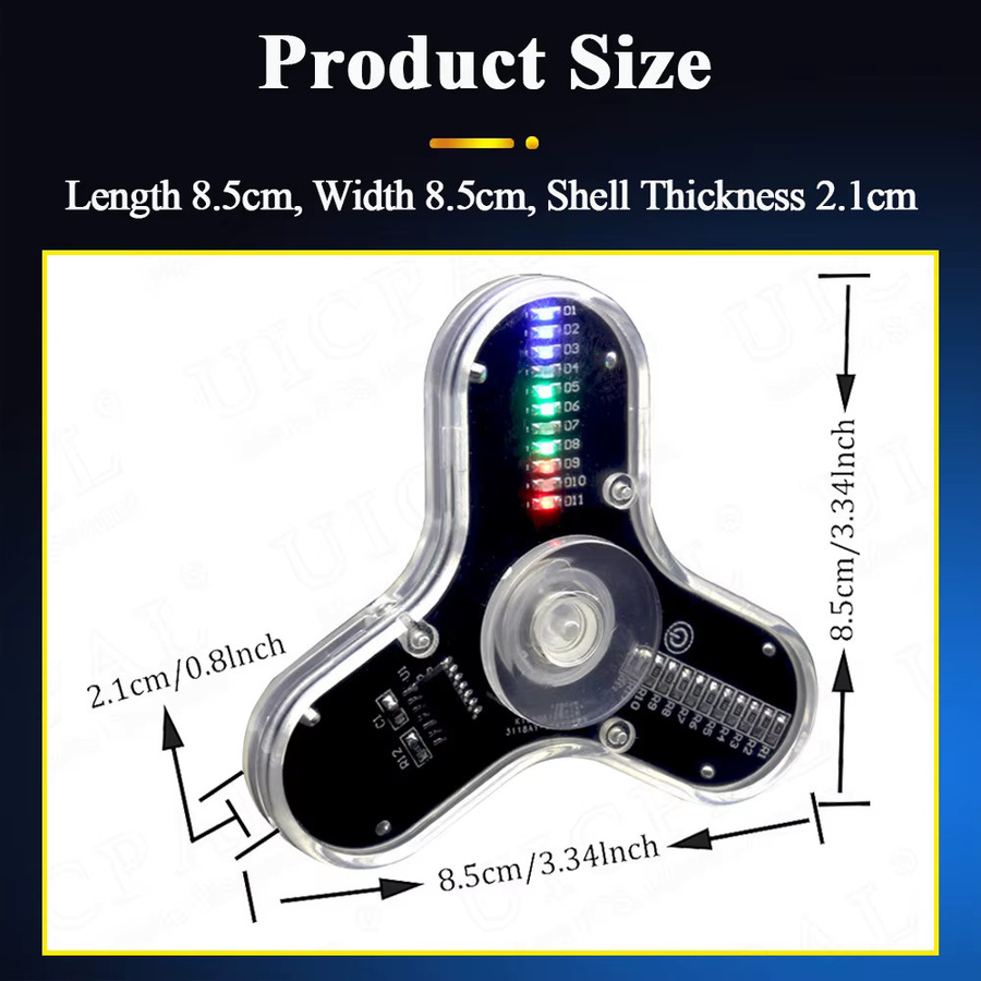 UICPAL DIY Fidget Top Kit, Fingerspitzen-Gyros mit LED-Licht, Elektronisches Kit - Bild 5
