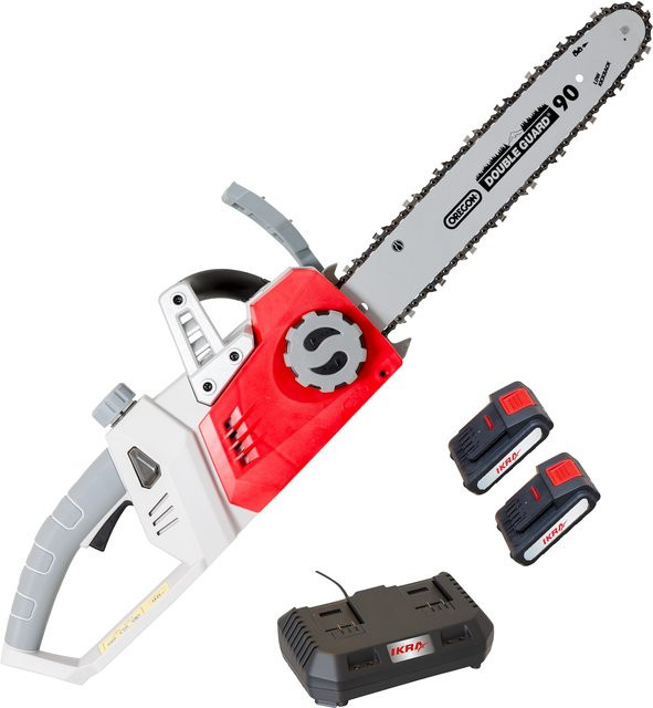 IKRA Akku-Kettensäge ICC 2/2035 mit 14 Zoll Schwert, Kette und Doppelschnelllader (2 x 20 V / 2,0 Ah) - Bild 1