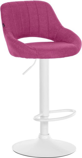 DELUKE Barhocker SEGAD mit Lehne aus Stoff in Lila, moderner Tresenhocker mit 360 Grad Drehsitz, B/T/H: 46,5 x 48 x 85 cm - Bild 1