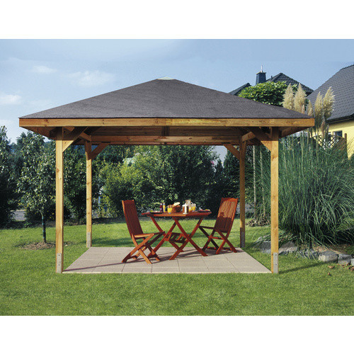 WEKA Sitzlaube Paradies Größe 4 mit Zeltdach in Beige, B/T: 433 x 433 cm - Bild 3