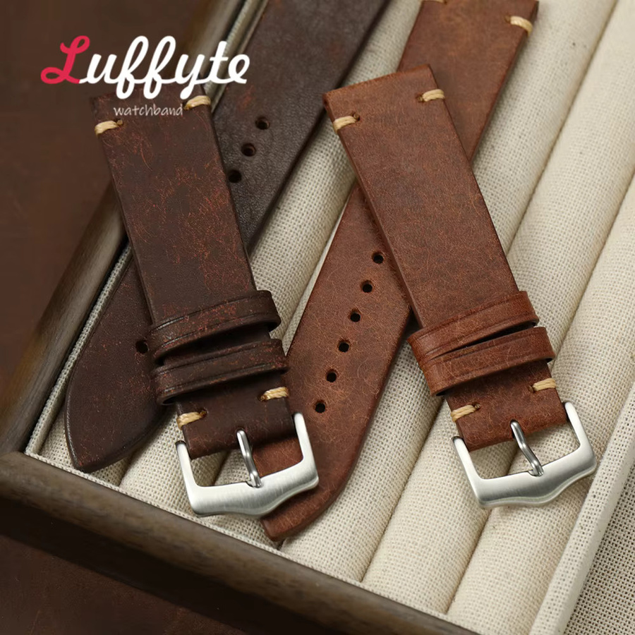 luffyte Uhrenarmband Rindsleder, Vintage, Unisex - Bild 1