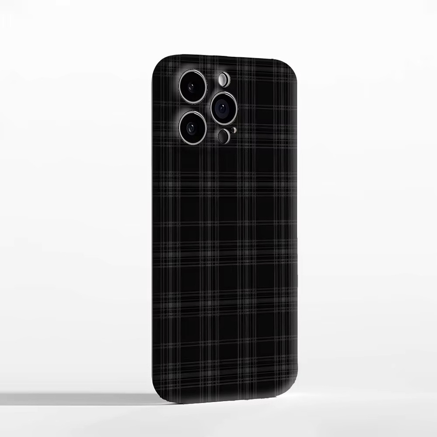 Potdemiel Robuste Karierte Handyhülle für iPhone 17 16 15 14 13 Pro Max Plus mit Magnetfunktion in Schwarz - Bild 2