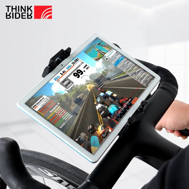 ThinkRider Bike Trainer Handy- und iPad-Ständer, verstellbare Telefonhalterung in Schwarz mit 360 Grad Drehung - Bild 1
