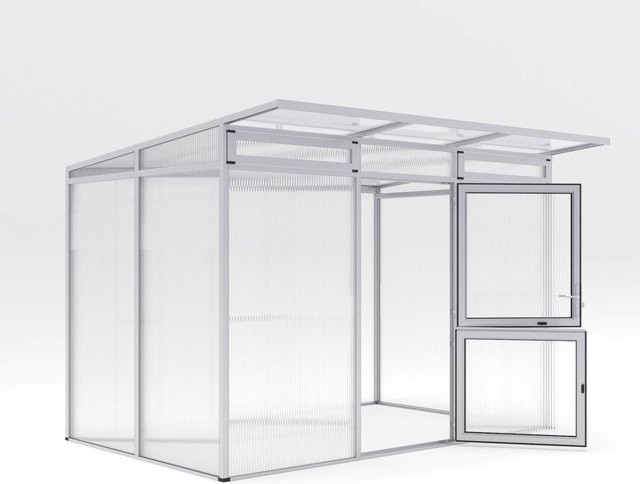 KGT Gewächshaus Santini II freistehend mit Pultdach aus Aluminium und Polycarbonat in Silber, 6,1 m² - Bild 1