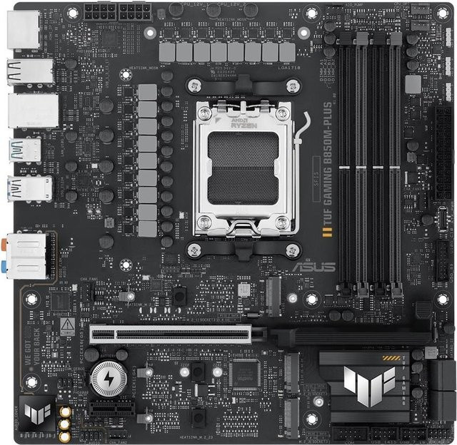 ASUS TUF GAMING B850M-PLUS Mainboard, Micro-ATX, AMD B850 Chipsatz, Socket AM5, DDR5, Schwarz - Bild 2