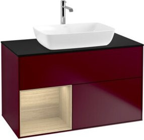 V&B Finion Waschtischunterschrank mit LED-beleuchtetem Regalelement, Wandmontage, Breite: 100 cm - Bild 1