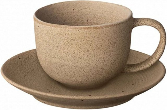 Blomus Kumi Funghi Tasse mit Unterteller aus Keramik in Beige - Bild 1