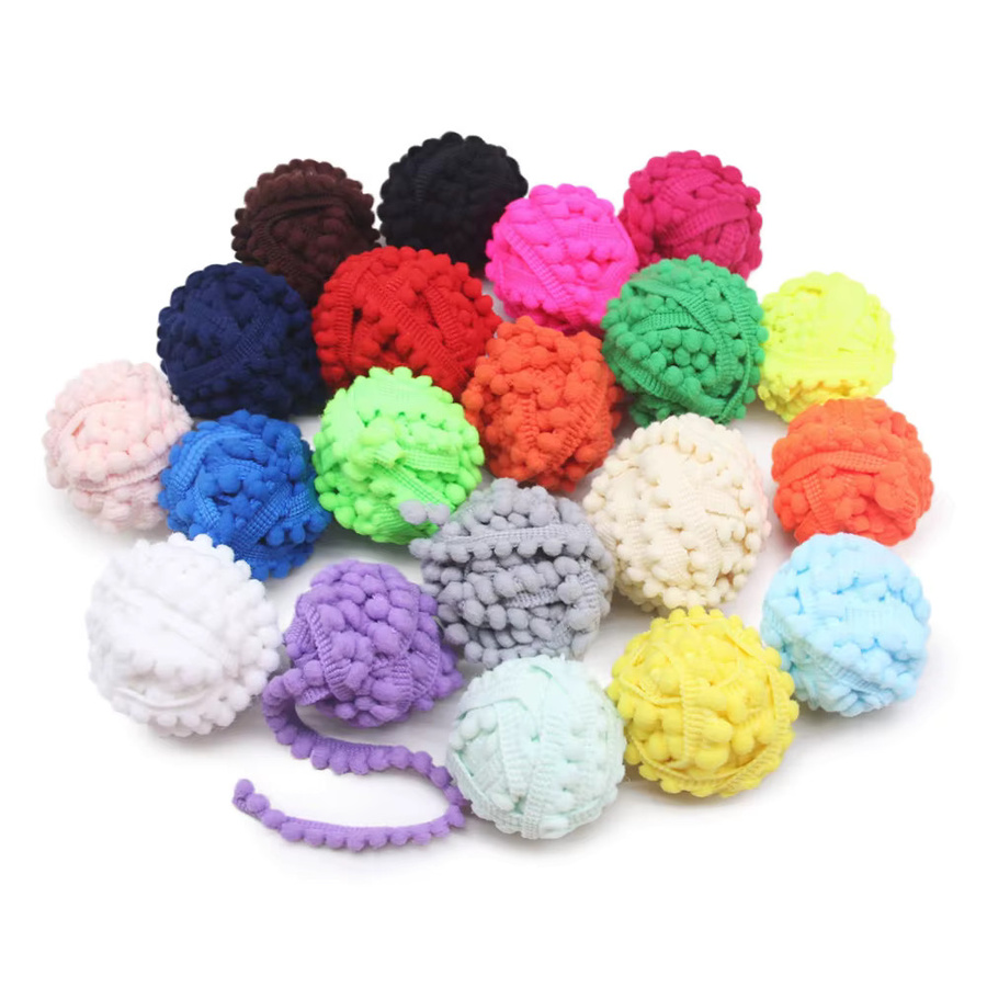 Pom Pom Fransenband als Bastelzubehör für DIY-Projekte in Grün und Multicolour, 2 Yards - Bild 2