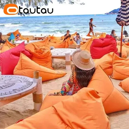 OTAUTAU Wasserdichte Sitzsack Abdeckung für Outdoor, Pool und Strand, Farbe: Weiß
