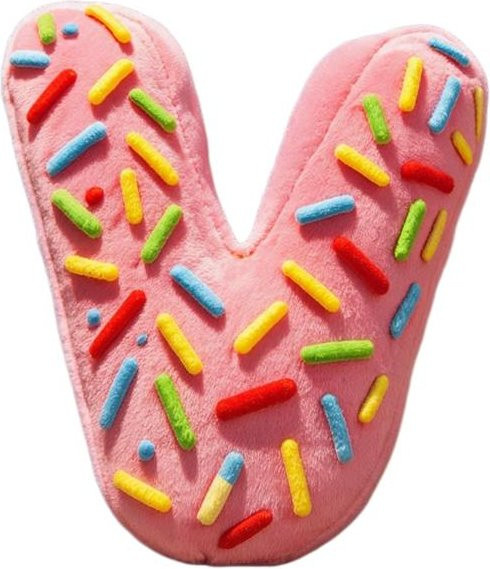 Alphabet Donut Buchstaben Plüschkissen aus Polyester in Pink, weiches Dekokissen für Sofa und Bett, Buchstaben A bis Z mit 10 cm Durchmesser - Bild 1