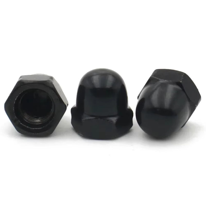 MENGJUE 10er Set Metrische Eichelmuttern aus Kohlenstoffstahl in Schwarz, Gewölbte Kappenmuttern für M3 M4 M5 M6 M8 M10 M12 - Bild 2