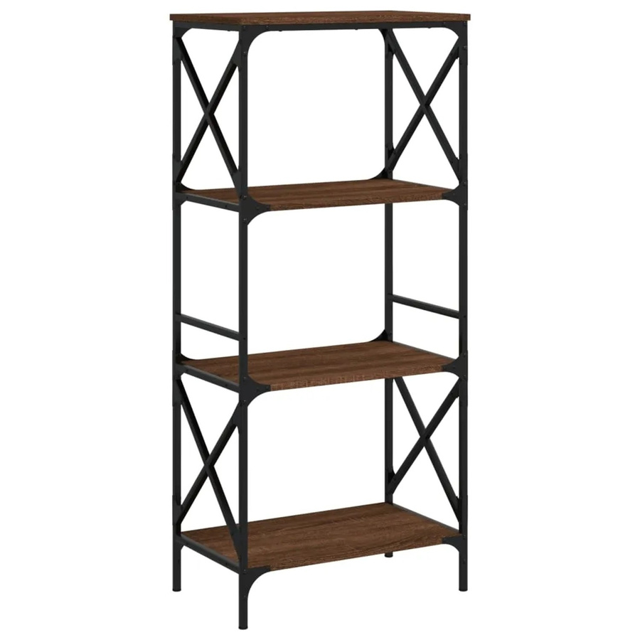 vidaXL Bücherregal mit 4 Böden in Braun im Industrial Design, B/T/H: 59 x 35 x 132 cm - Bild 2