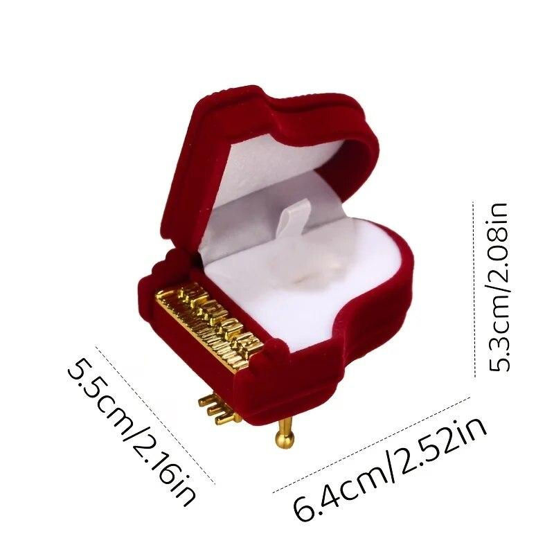 Schmuckbox in Klavierform von Pure Living Co. aus Samt in Weinrot zur Aufbewahrung von Ringen und Schmuck - Bild 4