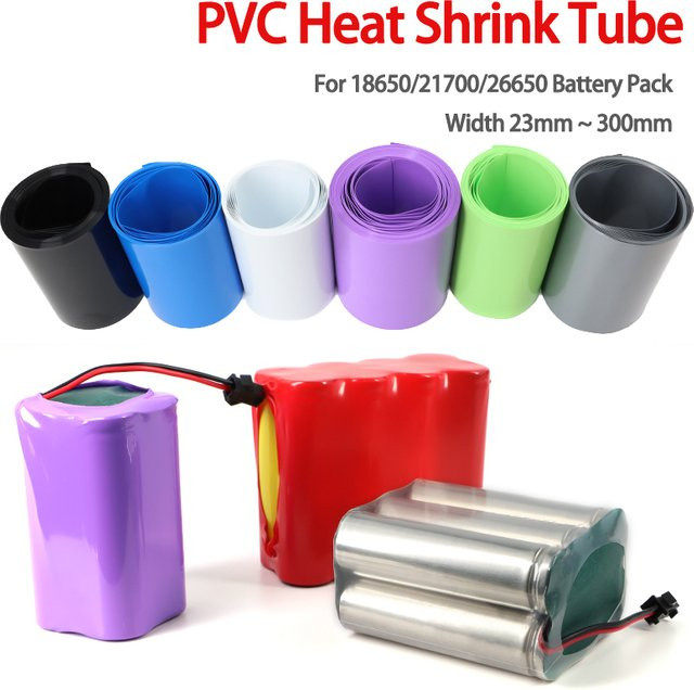 3M PVC Schrumpfschlauch in Grau, Breite: 23 mm, Länge: 3 m, Isolierfolie für 18650/21700 Lipo-Akkupacks und Kabelummantelung - Bild 1