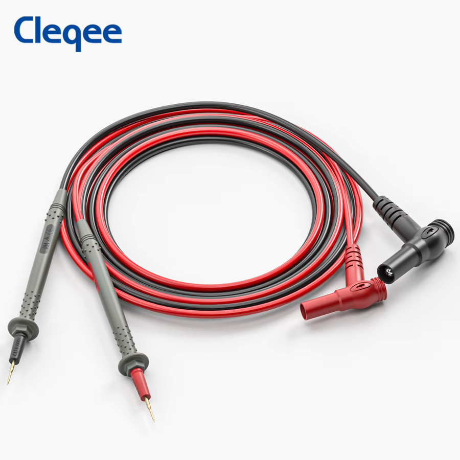 Cleqee P1506B Multimeter-Messleitungssatz mit Bananensteckern und Krokodilklemmen in Rot - Bild 2