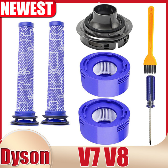 Dyson V7 V8 Staubsauger Ersatzzubehör Set mit Motorhinterabdeckung und Vorfilter in Blau - Bild 1