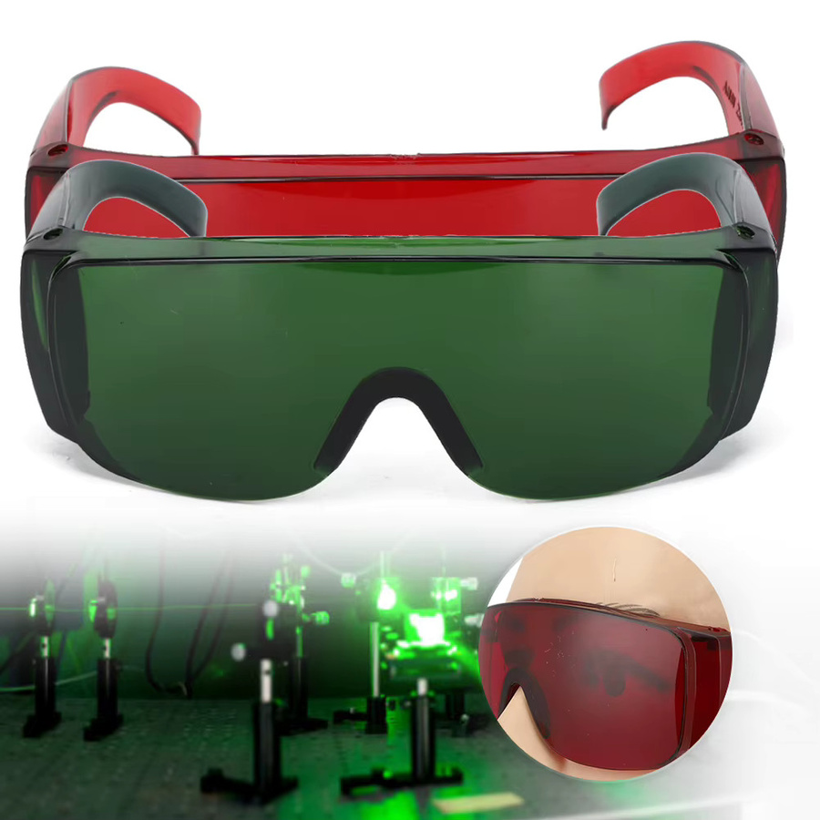 BACHIN Laser-Schutzbrille mit getönten Gläsern in Grün und Rot für den industriellen Einsatz - Bild 2