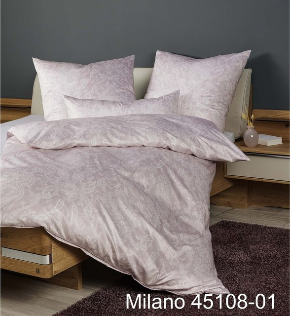 Janine Milano Bettwäsche aus Mako-Satin gestreift in Pink, Breite: 155 cm, Länge: 220 cm - Bild 1