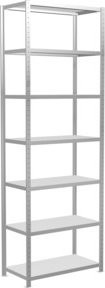 Schulte Grundregal Steckregal MULTIplus330 mit 7 Fachböden und Kreuzstrebe, Farbe: Lichtgrau, B/T/H: 300 x 50 x 300 cm - Bild 1