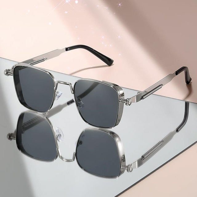 Yiran glasses Sonnenbrille, square, Metall, Vollrand, silver, Unisex - Bild 1