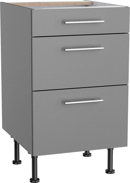 Optifit Küchen-Unterschrank Mats825 mit 3 Auszügen in Basaltgrau, B/T/H: 50 x 58,4 x 87 cm - Bild 1