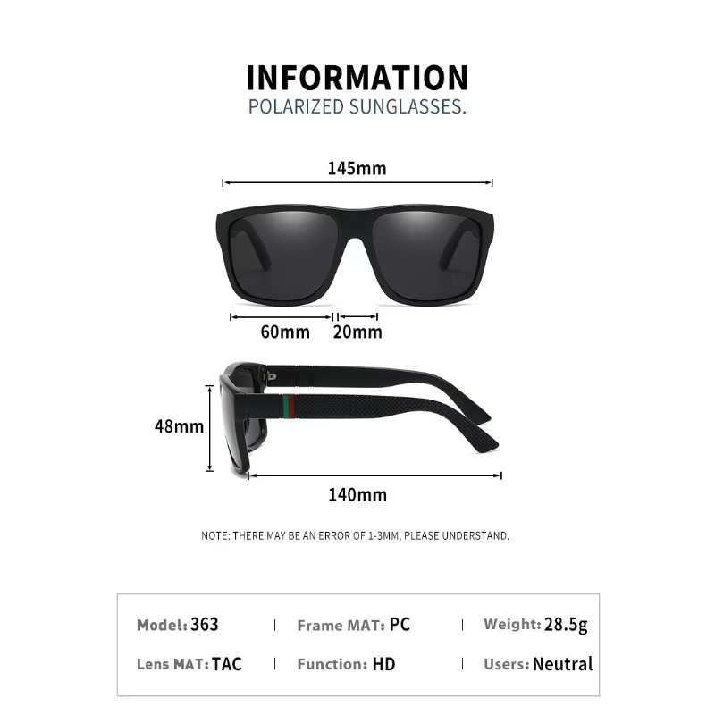 ZUIDID Sonnenbrille, Vollrand, Square, Kunststoff, Unisex - Bild 2