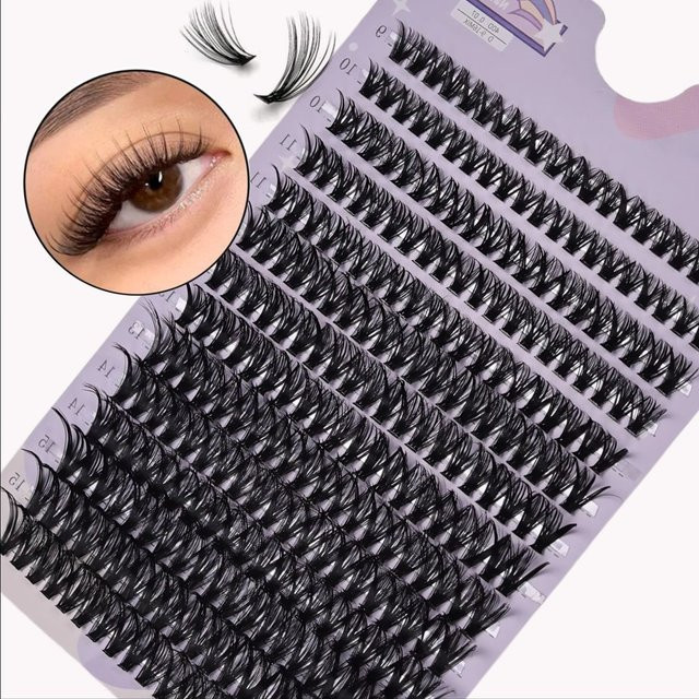 BLL.cf Künstliche Wimpern, 40D 3D Cluster, 9-16mm Mix, Unisex, Natürlich - Bild 1
