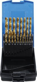 BGS Spiralbohrer-Set HSS-G titan-nitriert in Gold, 19-teilig, 1 bis 10 mm - Bild 1