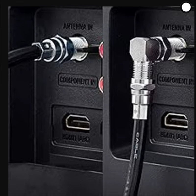 FRHY 4er Set RG6 F-Typ rechtwinklige Koaxialadapter Stecker auf Buchse Schnellverbindungsverlängerung für TV Satellit und Antennenkabel in Silber - Bild 2