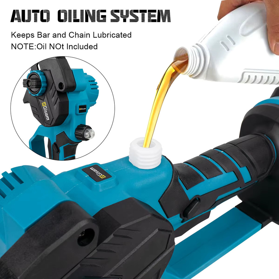 Gnto 8 Zoll bürstenlose elektrische Kettensäge in Blau, kompatibel mit Makita 18 V Akku, Astsäge für die Holzbearbeitung und Gartenarbeit - Bild 5