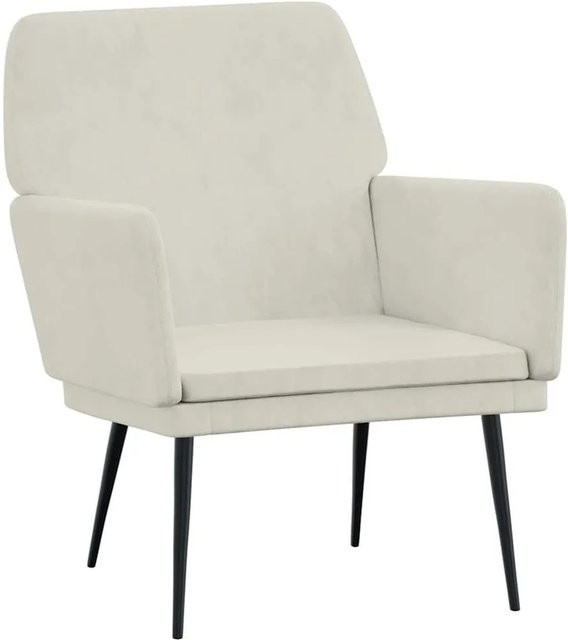 vidaXL Sessel in Creme mit Samtbezug und Armlehnen, B/T/H: 62 x 79 x 79 cm - Bild 1