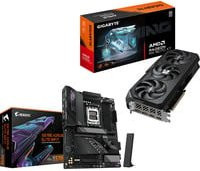 AMD Upgrade PC-Aufrüstkit mit Radeon RX 9070 XT Gaming OC Grafikkarte und X870E AORUS ELITE WIFI7 Mainboard in Schwarz - Bild 1