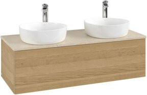 V&B Waschtischunterschrank Antao mit Beleuchtung, Farbe Eiche Honig, B/T/H: 120 x 50 x 50 cm - Bild 1