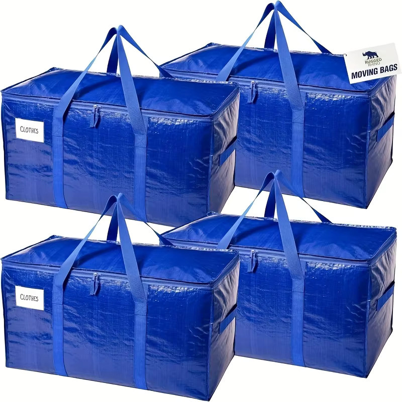 Extra große Aufbewahrungstasche in Blau mit Reißverschluss und Tragegriffen für Schreibtisch und Haushalt - Bild 5