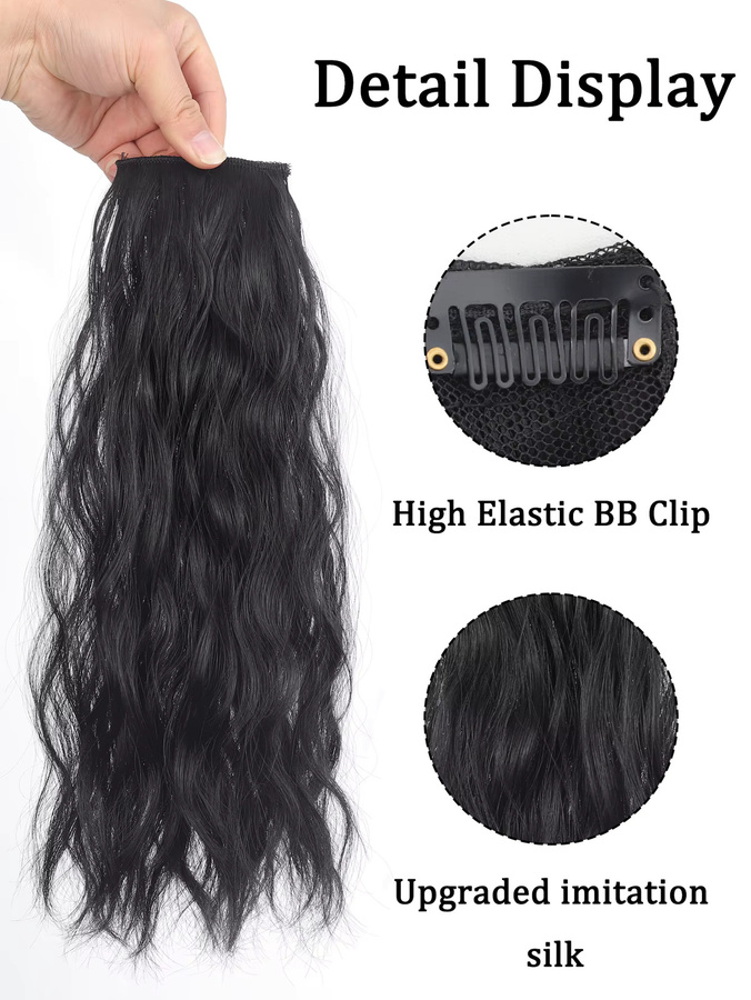 allaosify Clip-in-Haarverlängerungen Wasserwellen, synthetisch, Damen - Bild 2