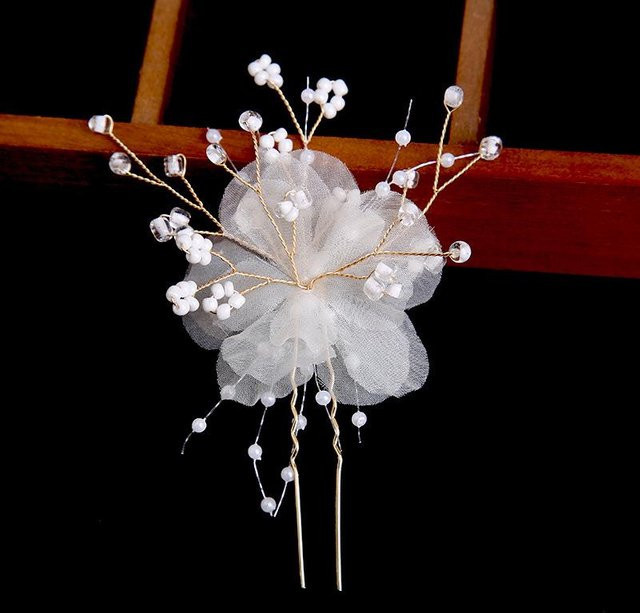 GlowEssence Haarkamm, Strass, Perlen, Blume, grau, Damen - Bild 1