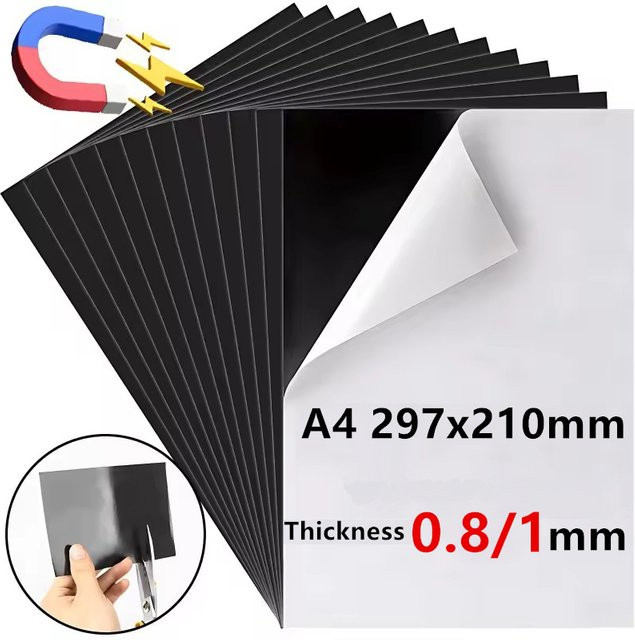 Selbstklebende flexible Gummi-Magnetmatte im A4-Format für DIY-Projekte und kreative Dekorationen - Bild 1