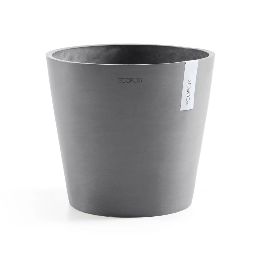 Ecopots Pflanztopf Amsterdam in Grau mit skandinavischem Design, rund, Durchmesser: 30 cm, Höhe: 26 cm - Bild 2