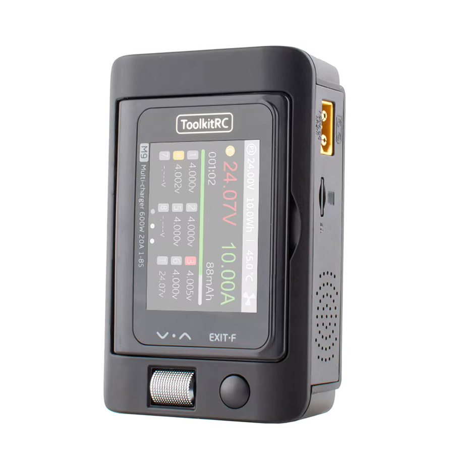 ToolkitRC M9 Smart DC Ladegerät 600W 20A mit USB-C, Schwarz, für 1-8S LiPo LiFe Akkus - Bild 2