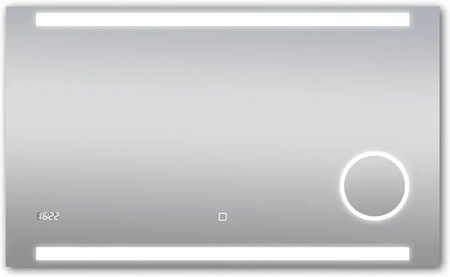 DSK Design LED-Lichtspiegel Conde in Silber mit Touch-Funktion, Breite: 100 cm, Höhe: 60 cm - Bild 1