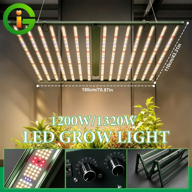 GRAXIDEA LED-Pflanzenlampe Vollspektrum mit 1320W und 2-Kanal-Dimmung für großflächiges Pflanzenwachstum - Bild 1