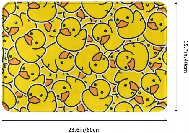 VIKAMA Rutschfeste Badematte in Gelb mit niedlichem Enten-Design, weicher Teppich für das Badezimmer, B/T: 60 x 40 cm - Bild 1
